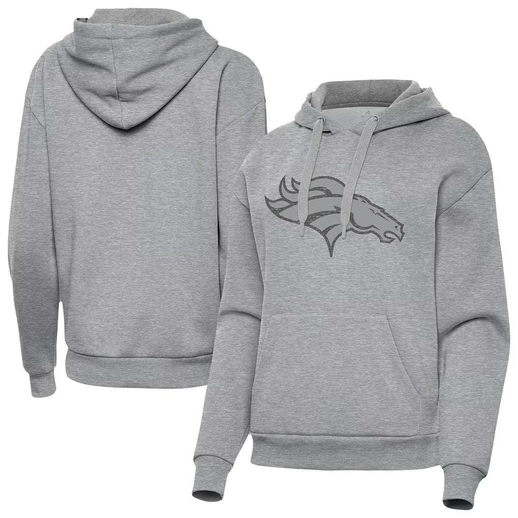Denver Broncos Antigua Women's Victory Hoodie Heather Gray - NFL