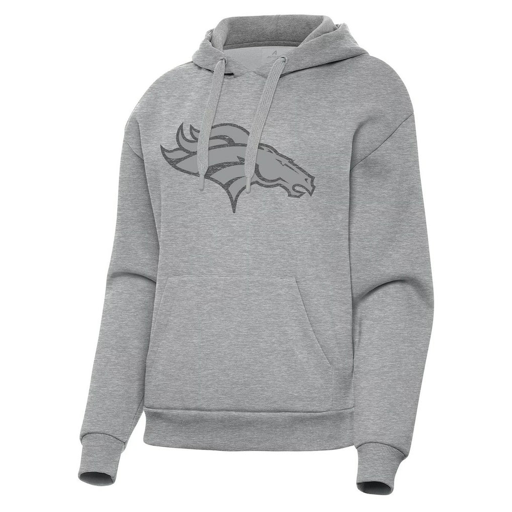 Denver Broncos Antigua Women's Victory Hoodie Heather Gray - NFL