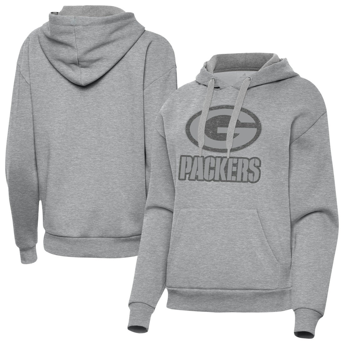 Green Bay Packers Antigua Women's Victory Hoodie Heather Gray - NFL