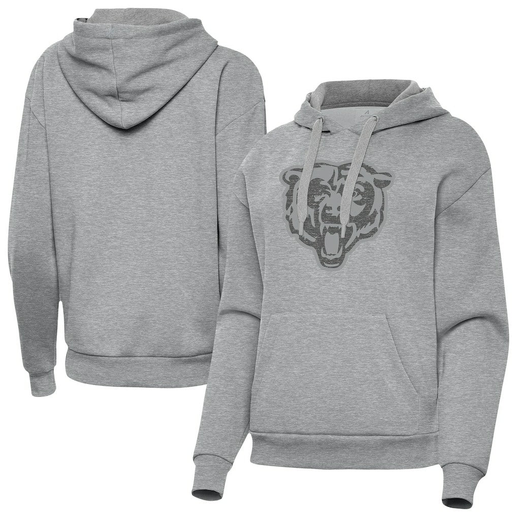 Chicago Bears Antigua Women's Victory Hoodie Heather Gray - NFL
