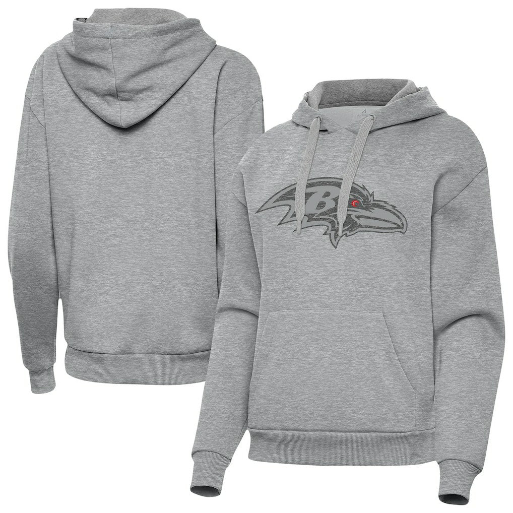Baltimore Ravens Antigua Women's Victory Hoodie Heather Gray - NFL