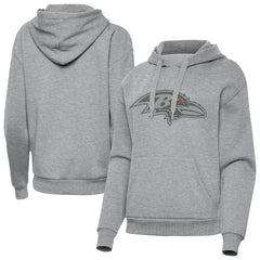 Baltimore Ravens Antigua Women's Victory Hoodie Heather Gray - NFL