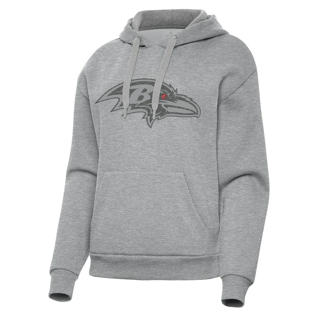 Baltimore Ravens Antigua Women's Victory Hoodie Heather Gray - NFL