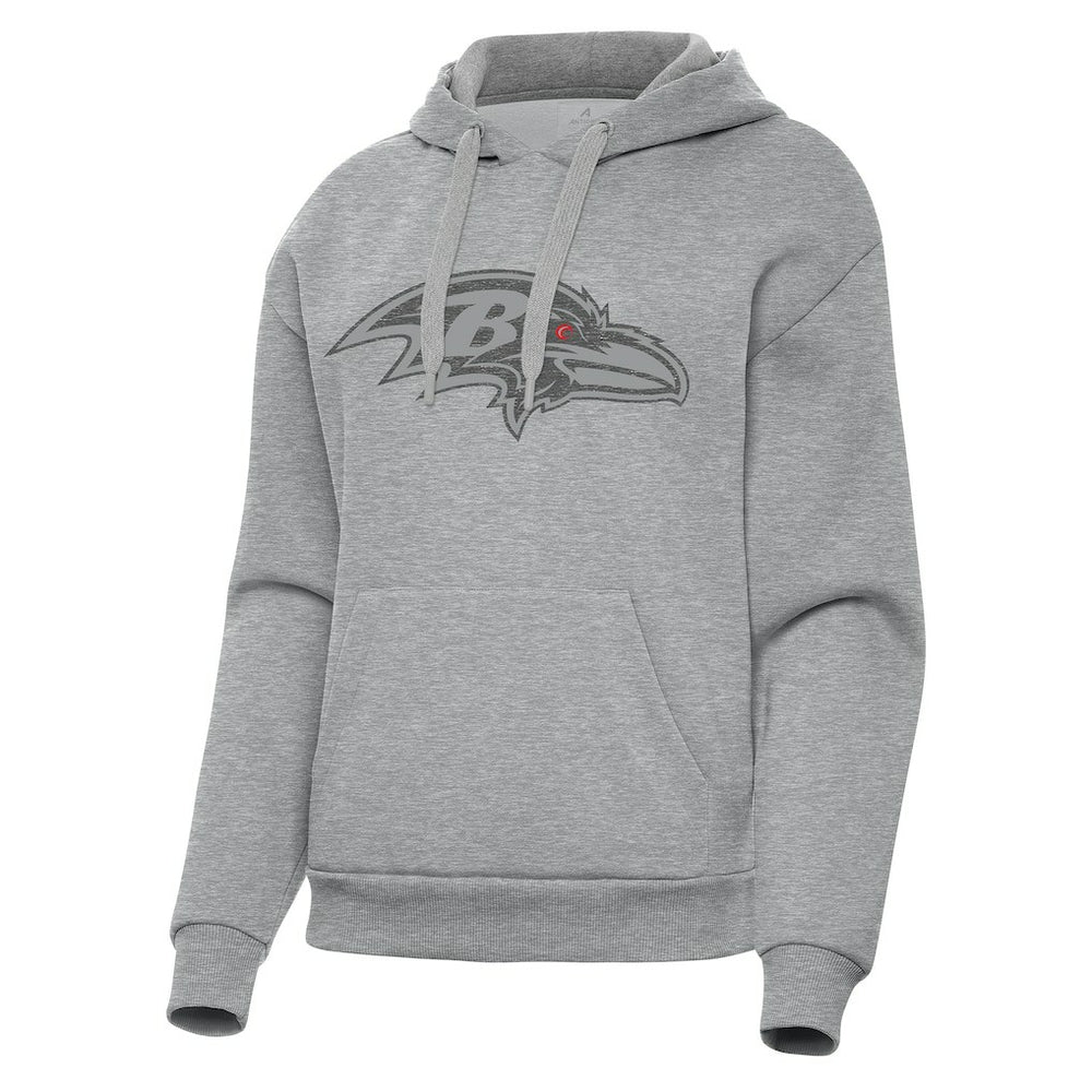 Baltimore Ravens Antigua Women's Victory Hoodie Heather Gray - NFL