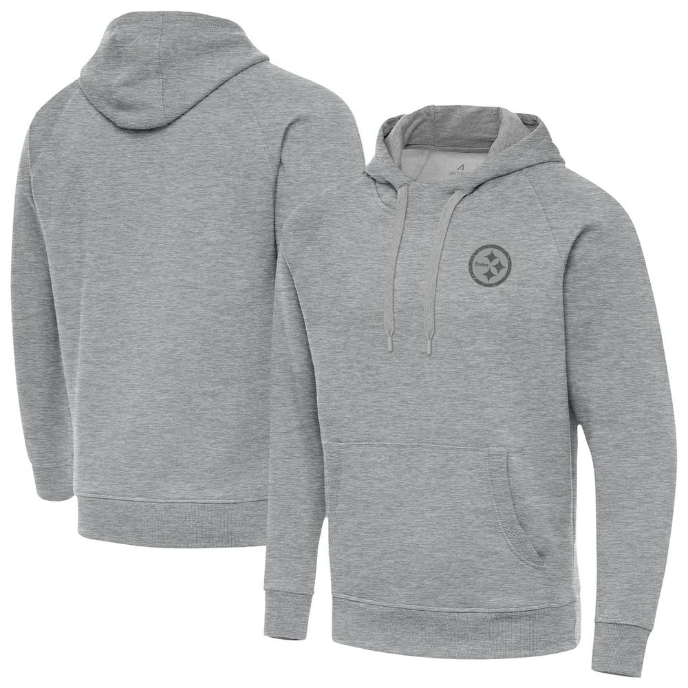 Pittsburgh Steelers Antigua Victory Hoodie Heather Gray - NFL