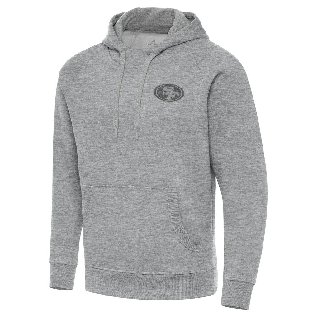 San Francisco 49ers Antigua Victory Hoodie Heather Gray - NFL