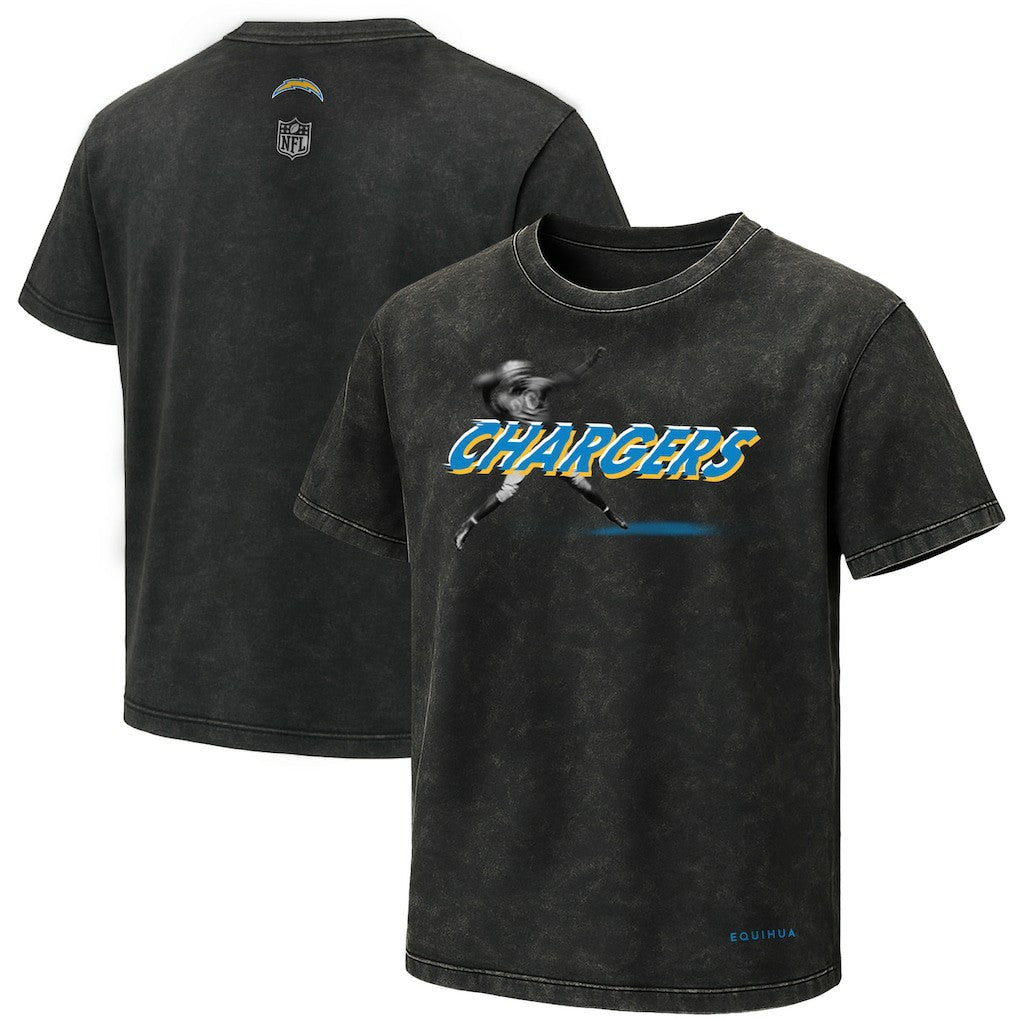 Los Angeles Chargers EQUIHUA Retro T-Shirt Black - NFL