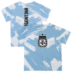 Argentina National Team Vive La Fete Youth Paint Brush T-Shirts - Light Blue