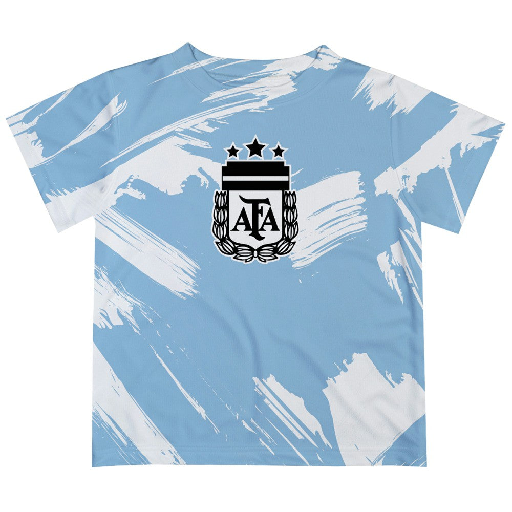 Argentina National Team Vive La Fete Youth Paint Brush T-Shirts - Light Blue