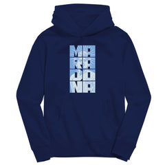 Diego Maradona Argentina National Team Vive La Fete Youth Portrait Pullover Hoodie - Navy