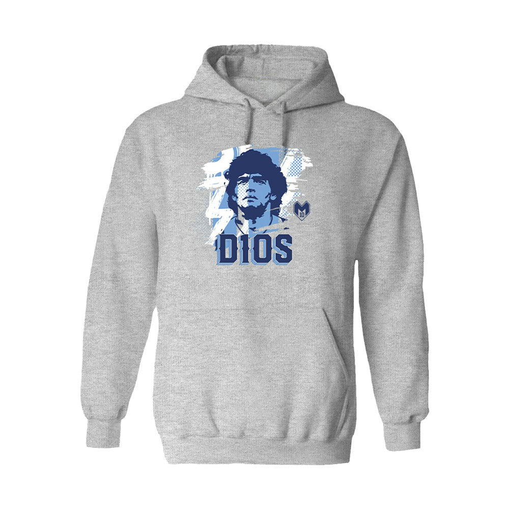 Diego Maradona Argentina National Team Vive La Fete Women's D10S Pullover Hoodie - Gray