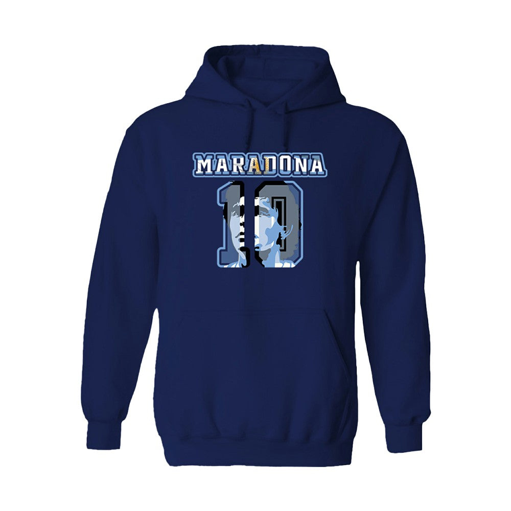 Diego Maradona Argentina National Team Vive La Fete Women's Name & Number Pullover Hoodie - Navy