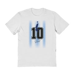 Diego Maradona Argentina National Team Vive La Fete Women's Number & Signature T-Shirts - White