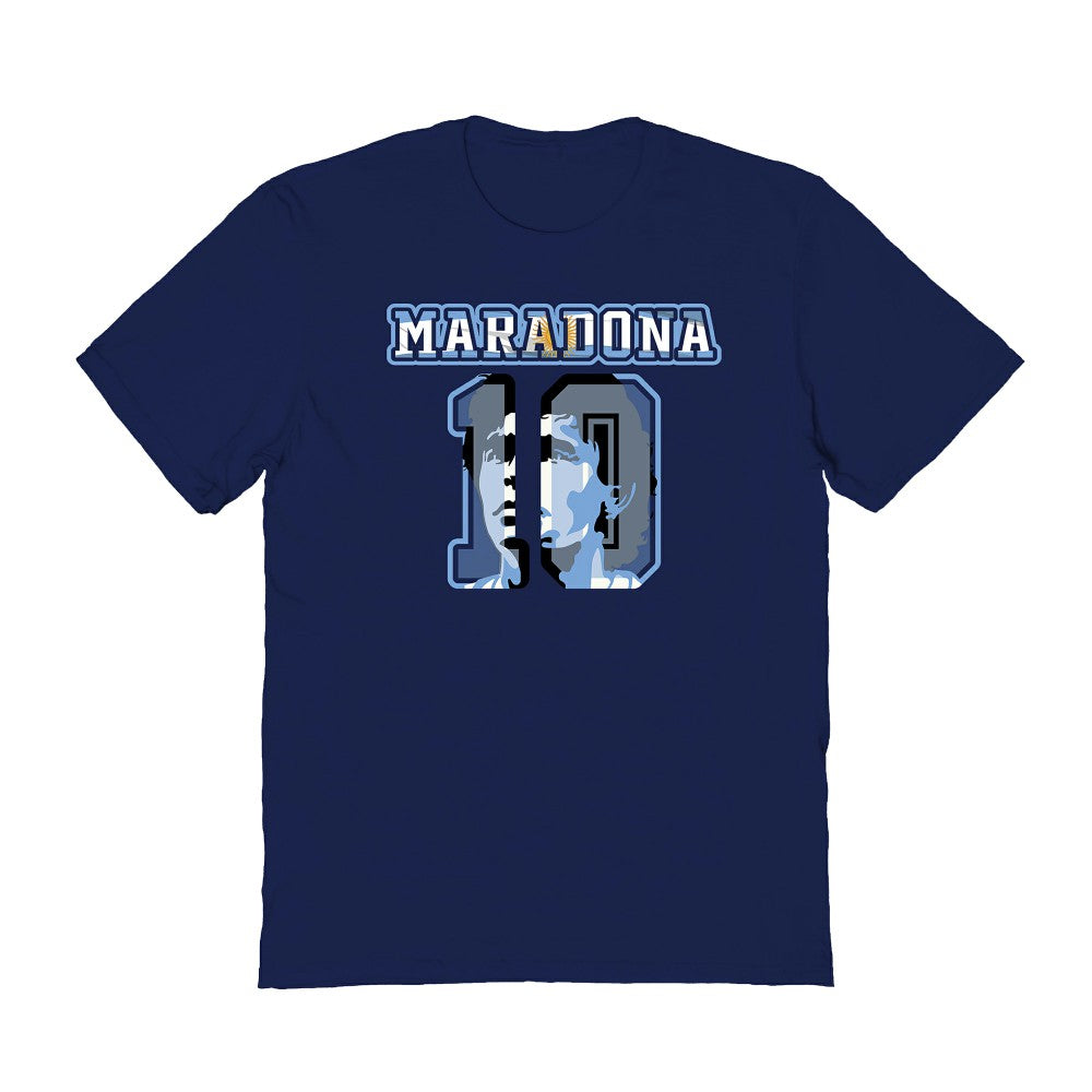 Diego Maradona Argentina National Team Vive La Fete Women's Name & Number T-Shirts - Navy