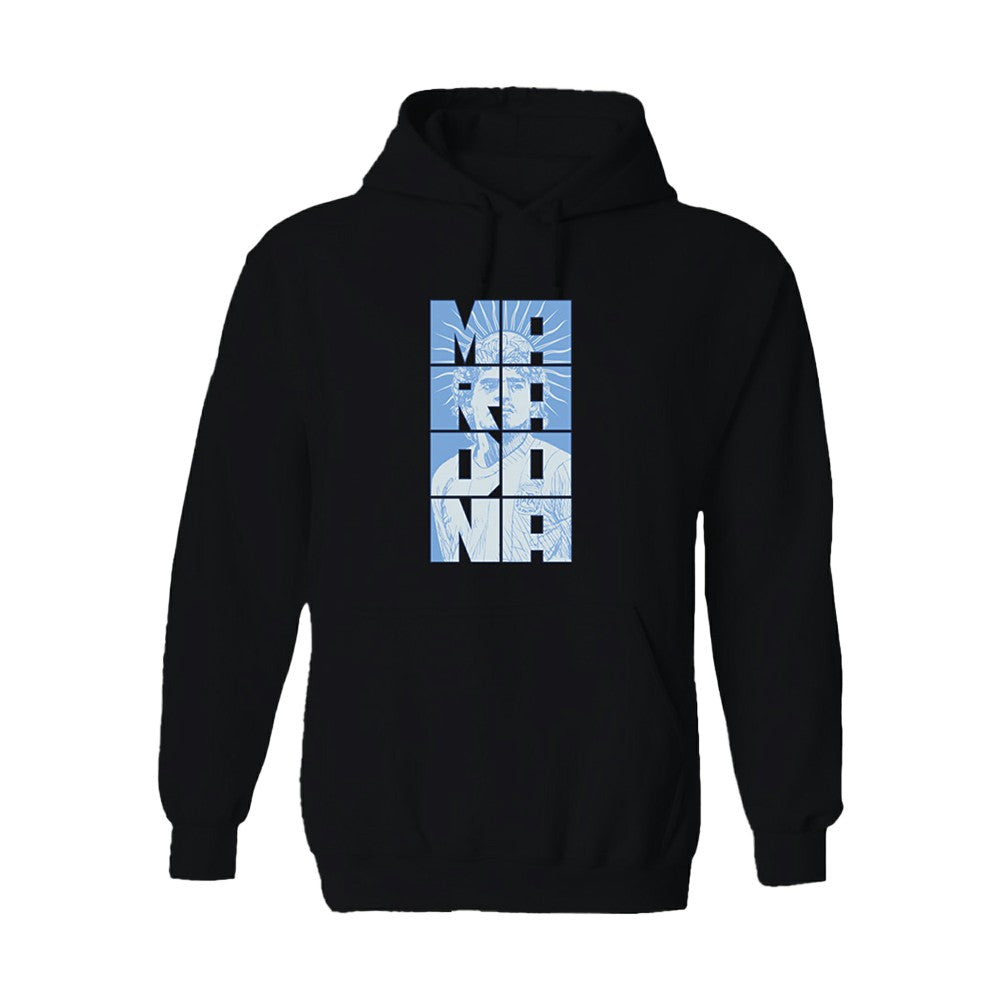 Diego Maradona Argentina National Team Vive La Fete Portrait Hoodie - Black