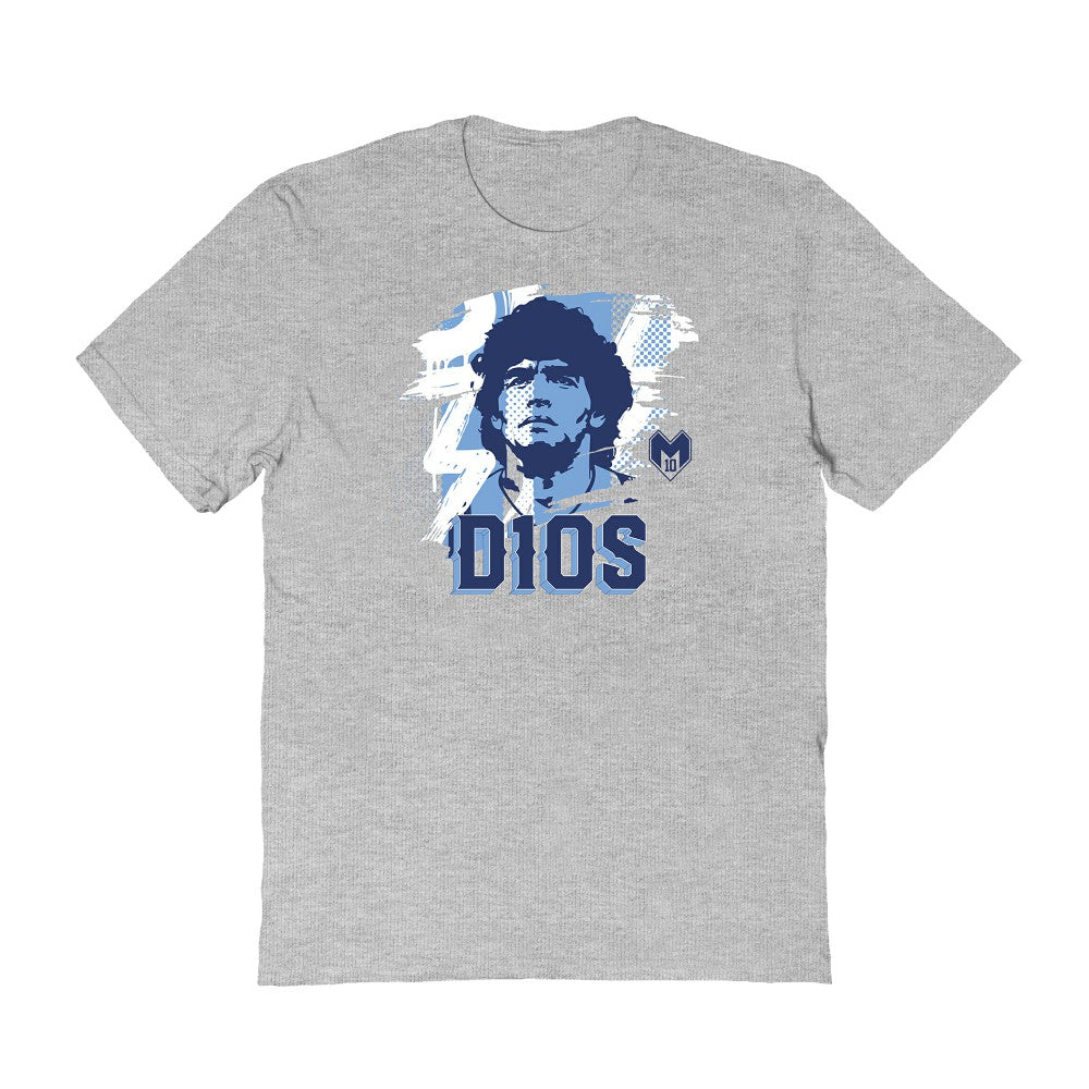 Diego Maradona Argentina National Team Vive La Fete D10S T-Shirts - Gray