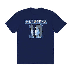 Diego Maradona Argentina National Team Vive La Fete Name & Number T-Shirts - Navy