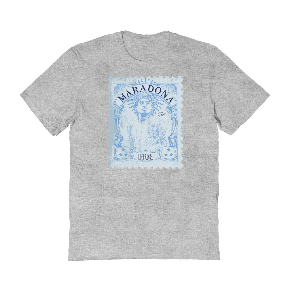 Diego Maradona Argentina National Team Vive La Fete Vintage Stamp T-Shirts - Gray