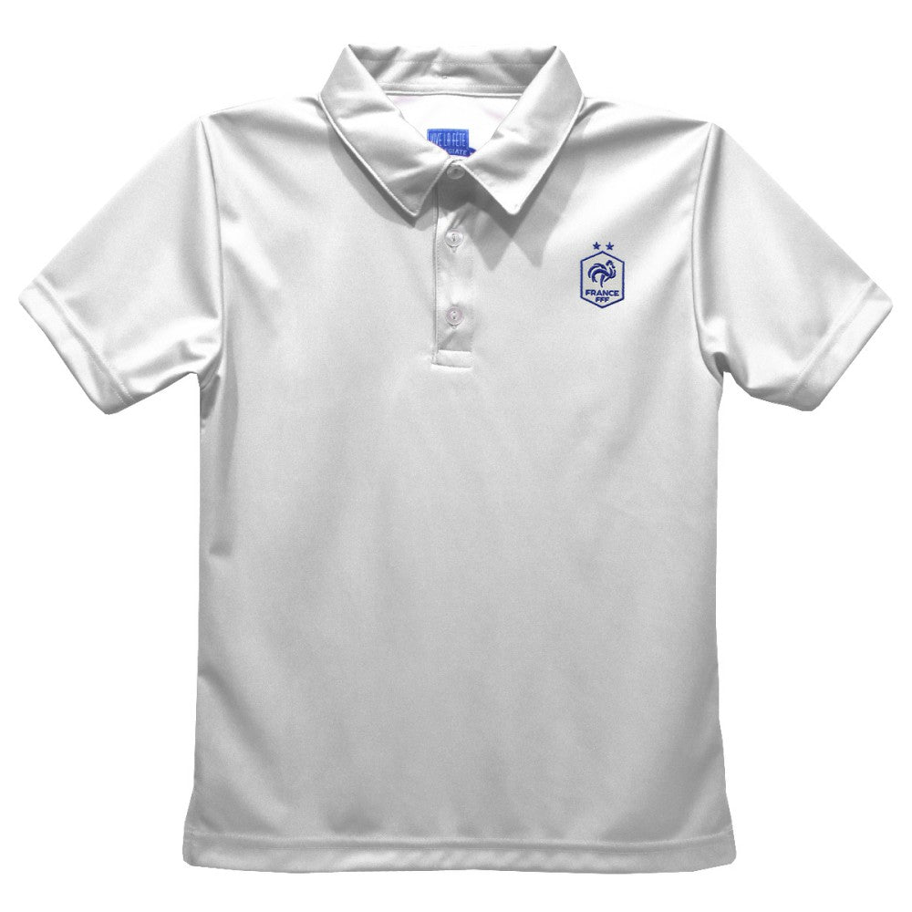 France National Team Vive La Fete Youth Solid Polo - White