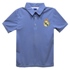 Real Madrid Vive La Fete Youth Pencil Stripe Polo - Royal