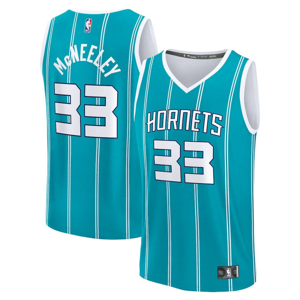 Fanatics - Liam McNeeley Charlotte Hornets Fast Break Replica Jersey - Teal - Icon Edition