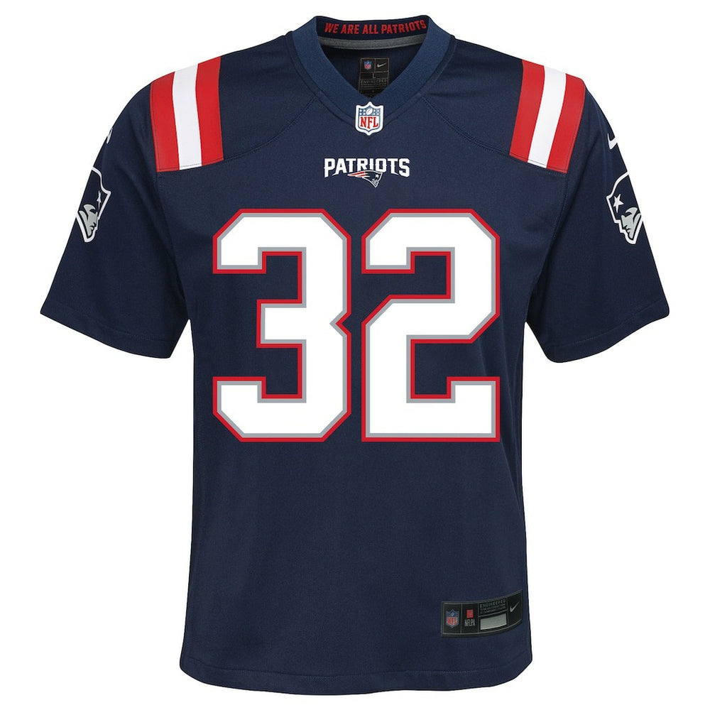 TreVeyon Henderson New England Patriots Youth Team Game Jersey Navy - Nike