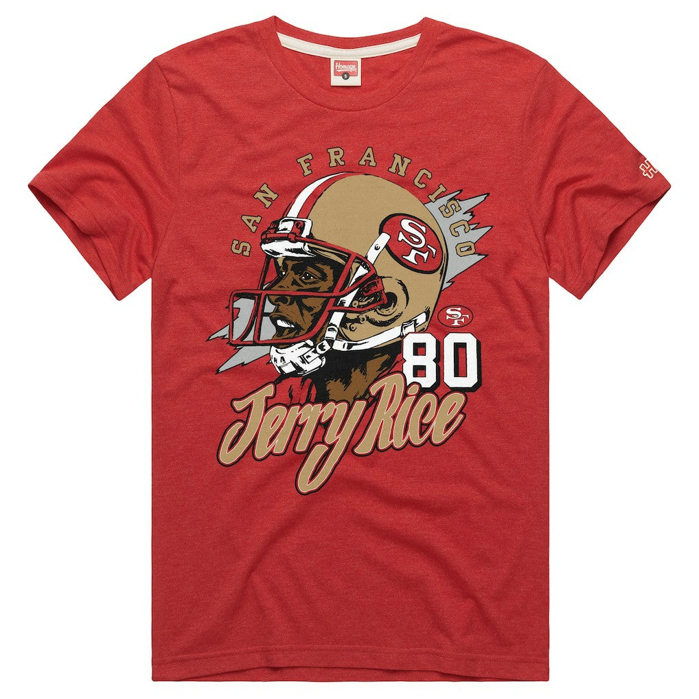 Jerry Rice San Francisco 49ers Homage Unisex Retired Player Classic Caricature T-Shirt Scarlet - NFL