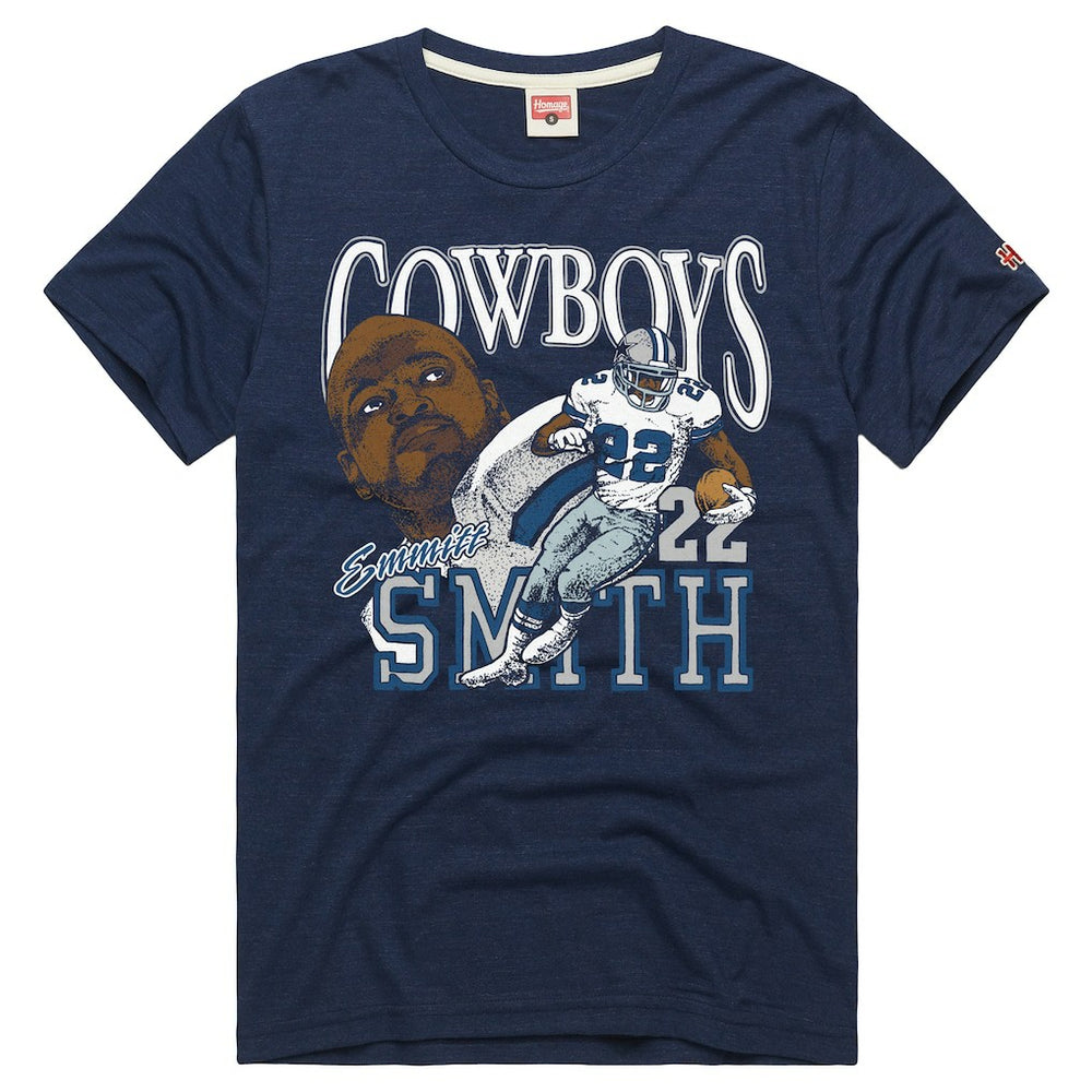 Emmitt Smith Dallas Cowboys Homage Unisex Retired Player Classic Caricature T-Shirt Navy - NFL
