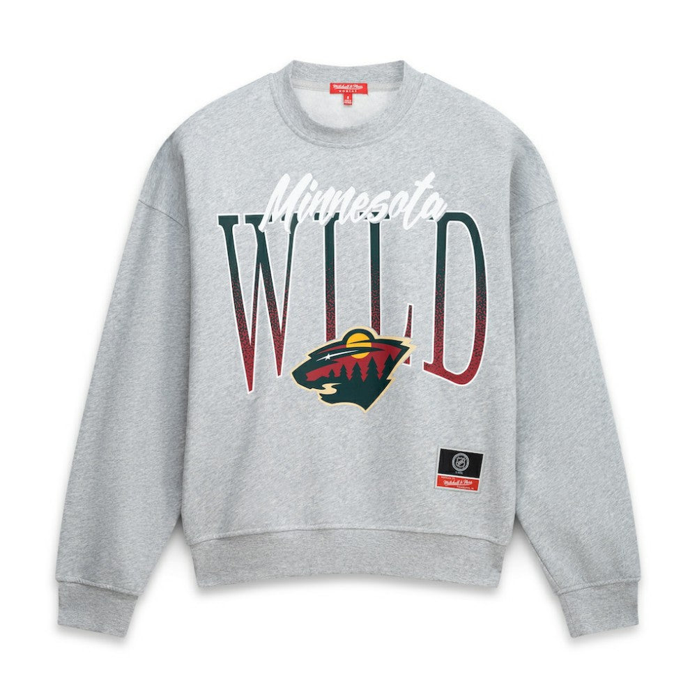 Minnesota Wild - Mitchell & Ness Women's Hockey Night Sweatshirt Heather Gray