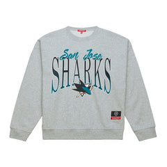 San Jose Sharks - Mitchell & Ness Women's Hockey Night Sweatshirt Heather Gray