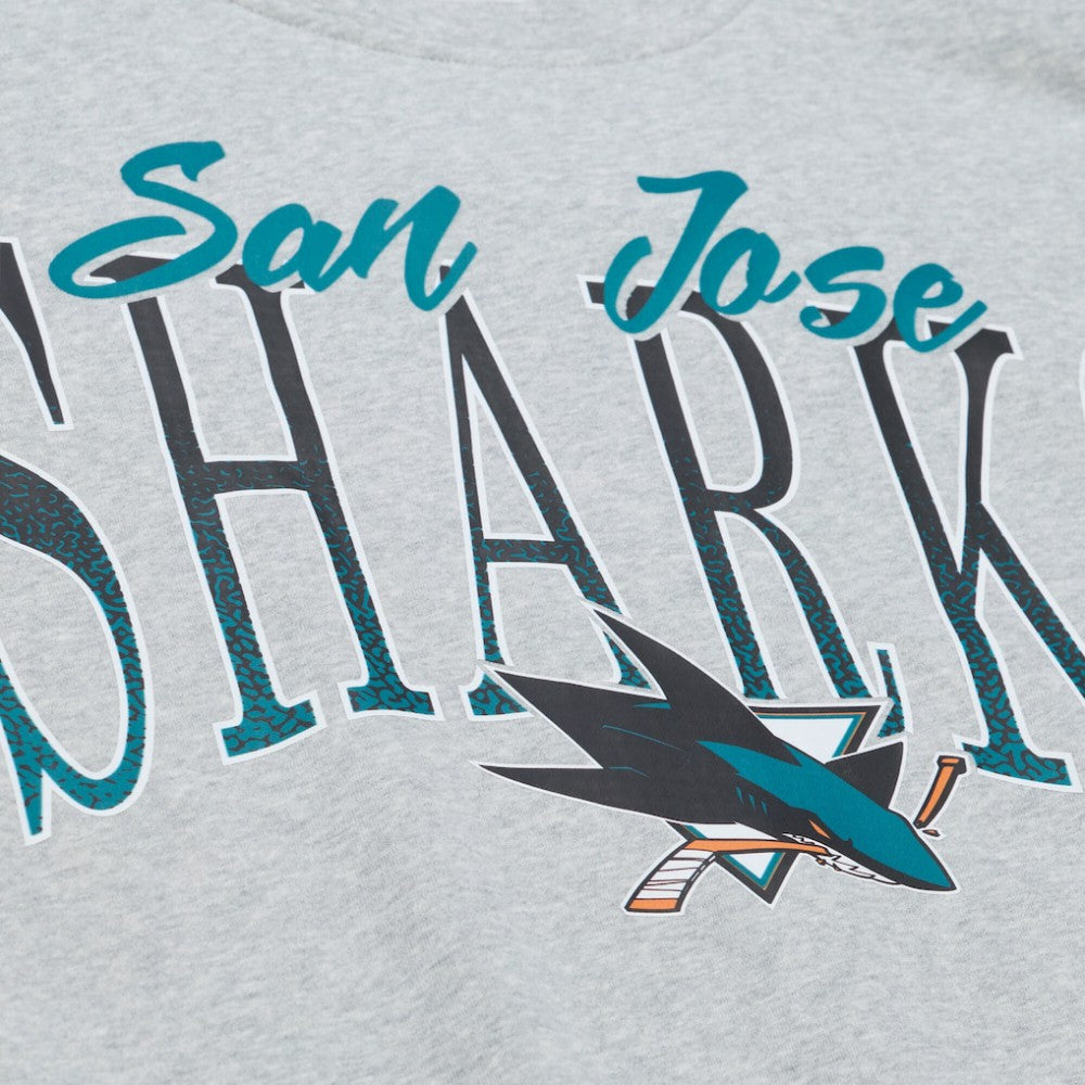 San Jose Sharks - Mitchell & Ness Women's Hockey Night Sweatshirt Heather Gray