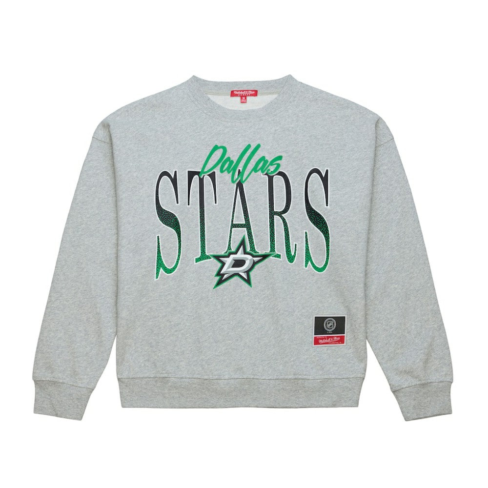 Dallas Stars - Mitchell & Ness Women's Hockey Night Sweatshirt Heather Gray