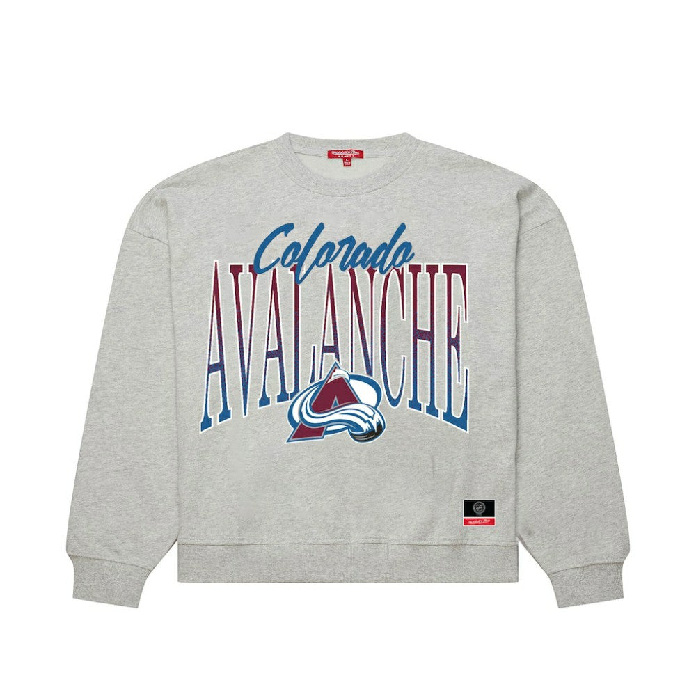 Colorado Avalanche - Mitchell & Ness Women's Hockey Night Sweatshirt Heather Gray