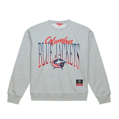 Columbus Blue Jackets - Mitchell & Ness Women's Hockey Night Sweatshirt Heather Gray