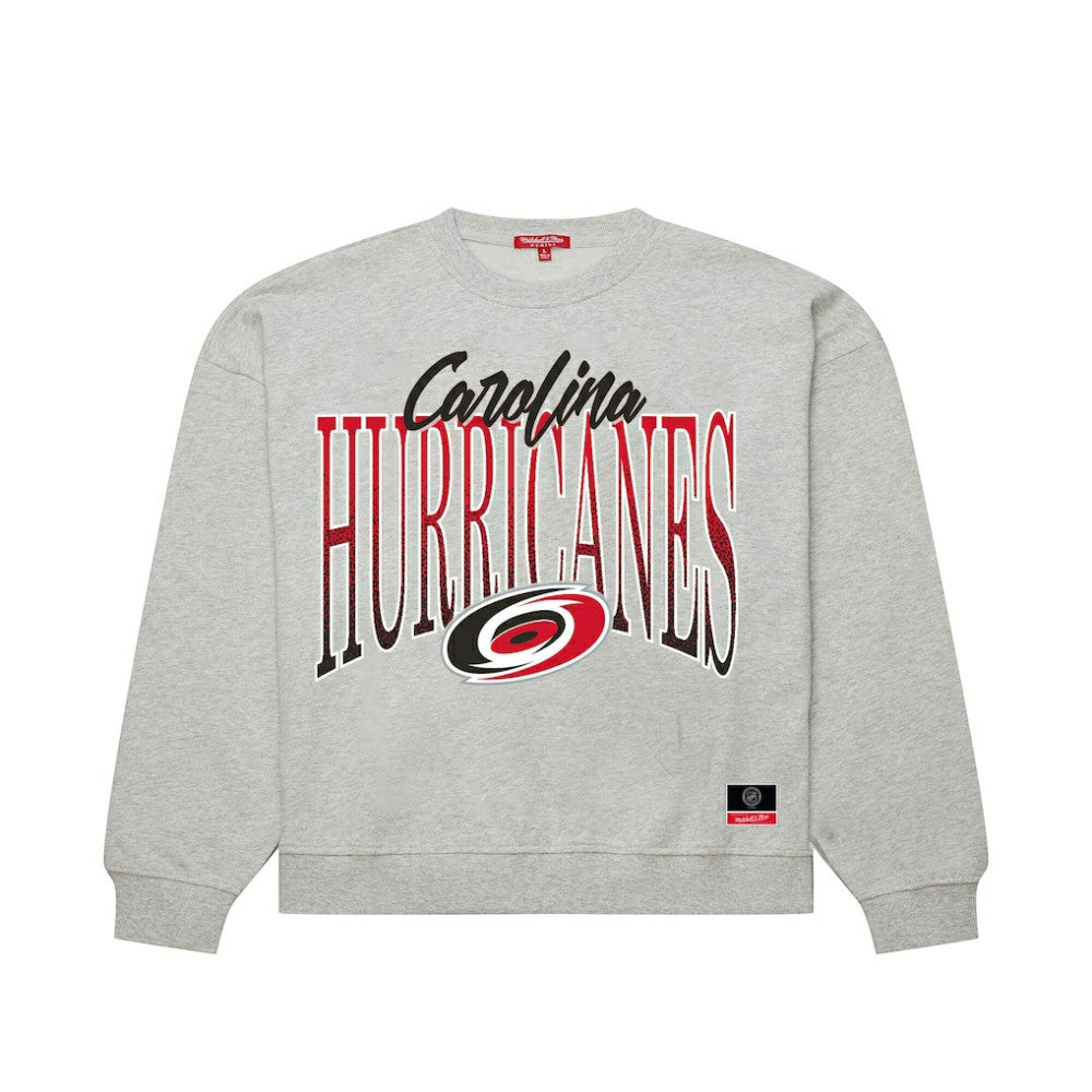 Carolina Hurricanes - Mitchell & Ness Women's Hockey Night Sweatshirt Heather Gray