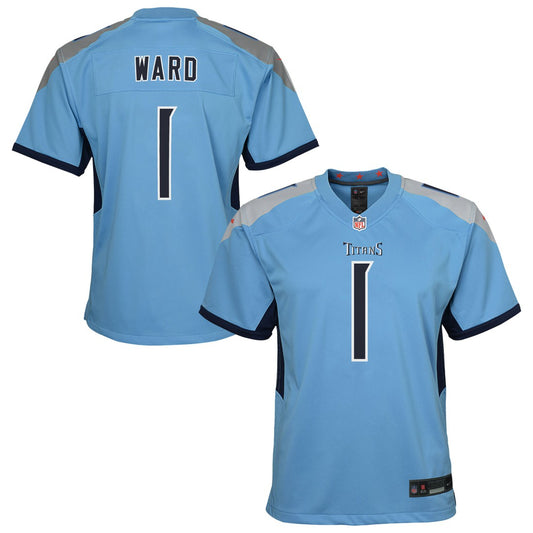 Cameron Ward Tennessee Titans Youth Team Game Jersey - Light Blue | NFL Jerseys