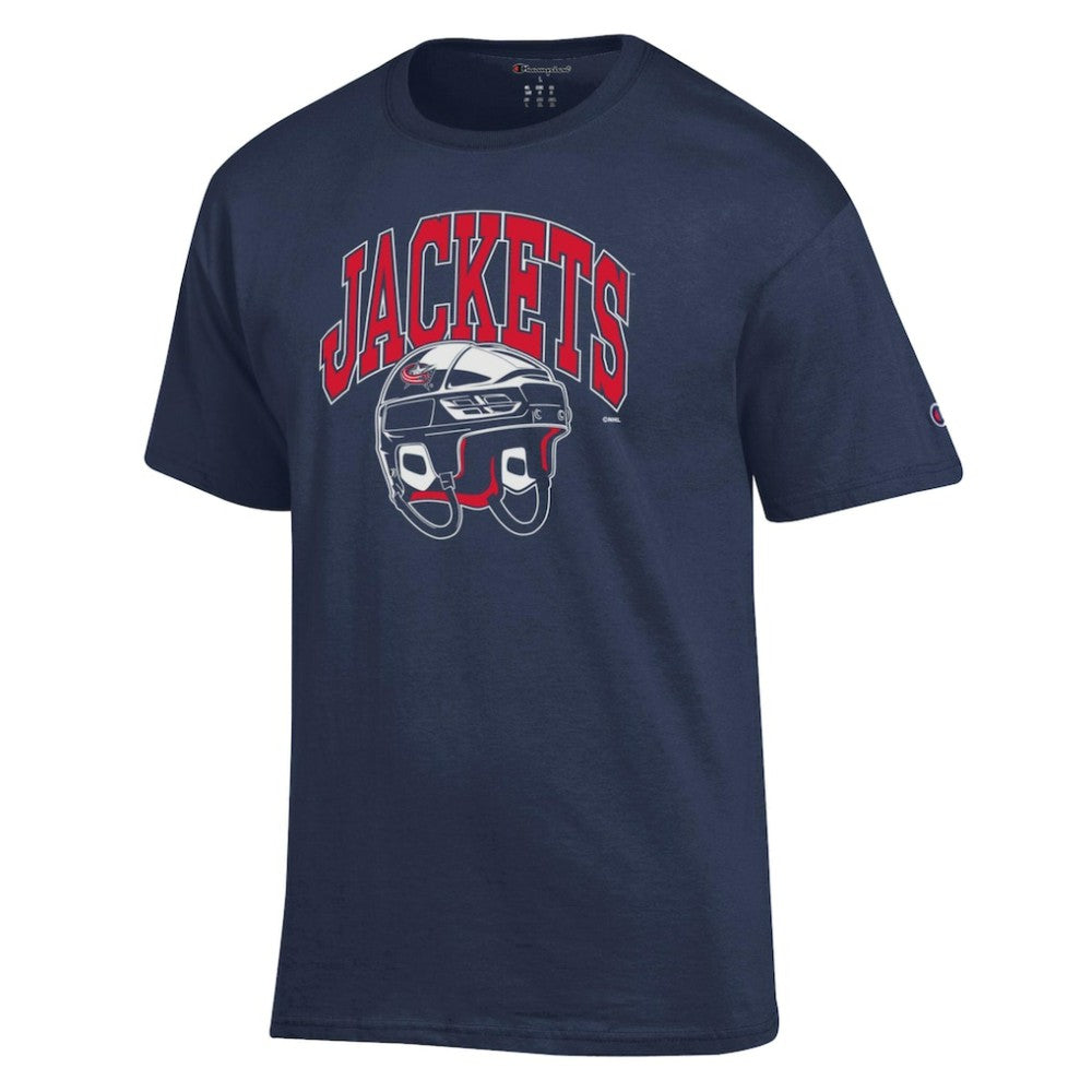 Columbus Blue Jackets - Champion Helmet T-Shirt Navy