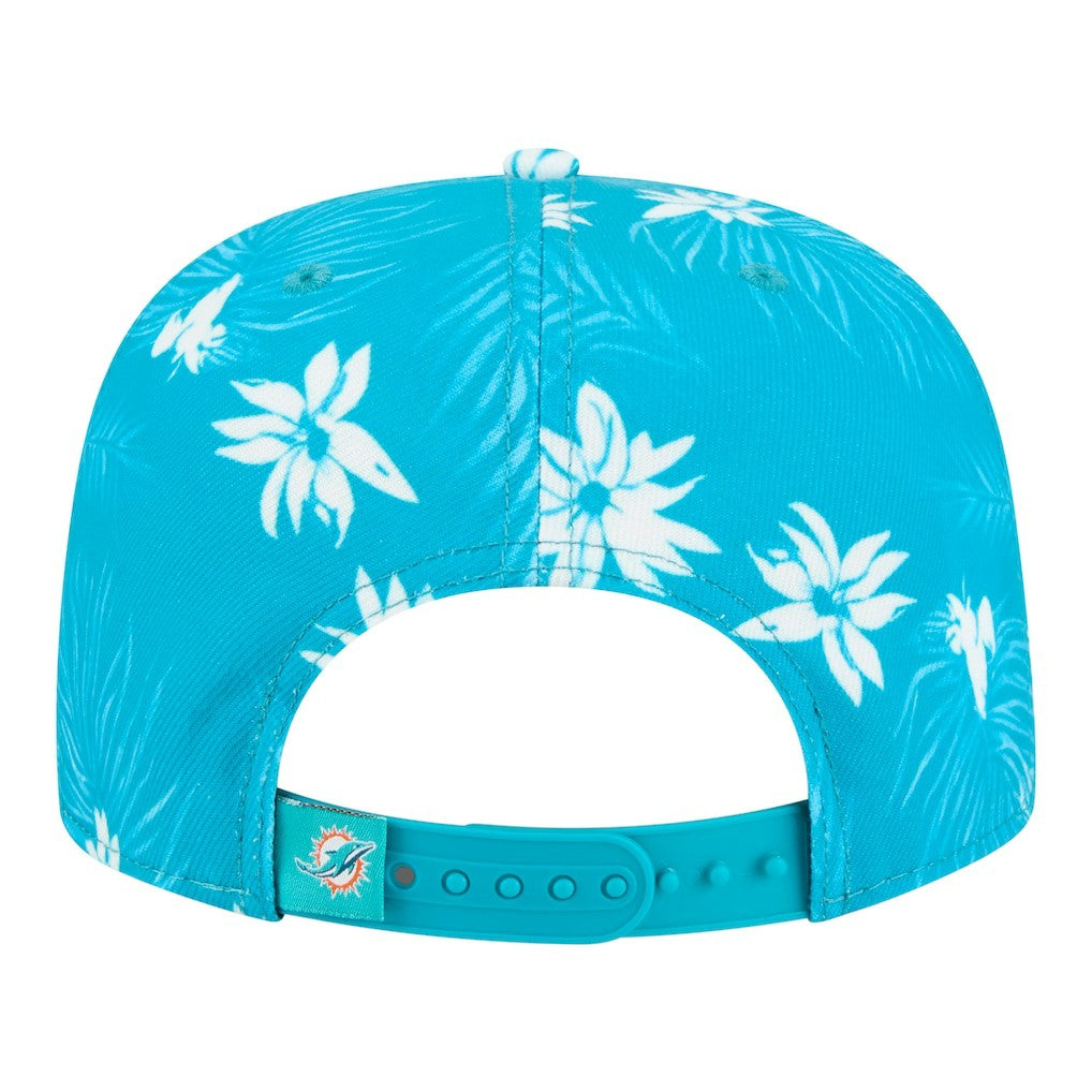 Miami Dolphins New Era Palm Print A-Frame 9FIFTY Snapback Hat Aqua - NFL