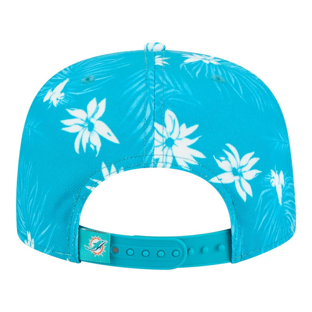 Miami Dolphins New Era Palm Print A-Frame 9FIFTY Snapback Hat Aqua - NFL