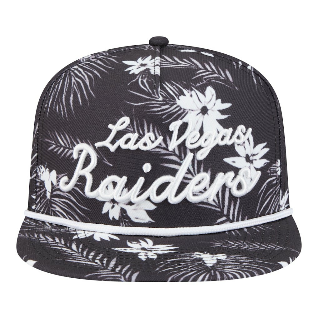 Las Vegas Raiders New Era Palm Print A-Frame 9FIFTY Snapback Hat Black - NFL