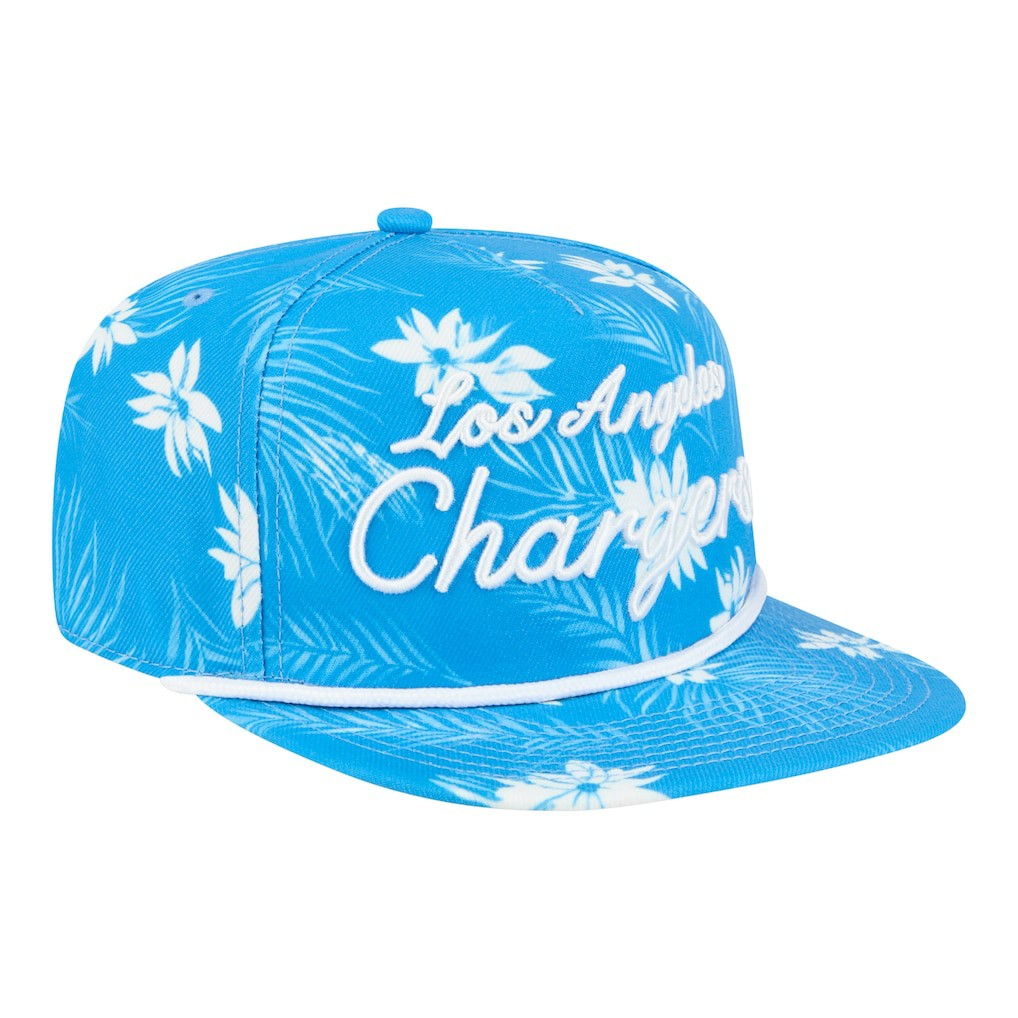 Los Angeles Chargers New Era Palm Print A-Frame 9FIFTY Snapback Hat Powder Blue - NFL