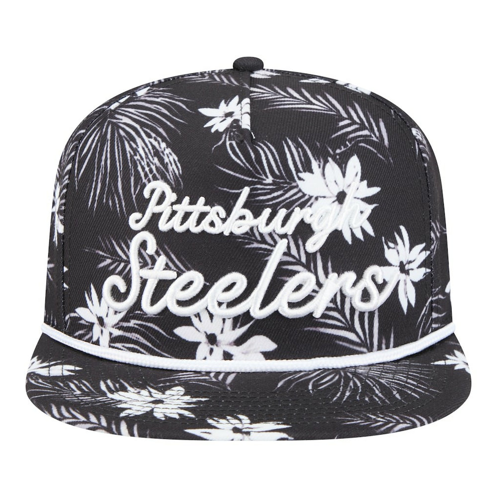 Pittsburgh Steelers New Era Palm Print A-Frame 9FIFTY Snapback Hat Black - NFL