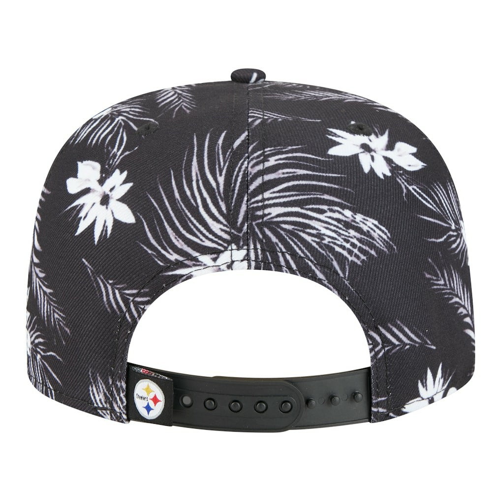 Pittsburgh Steelers New Era Palm Print A-Frame 9FIFTY Snapback Hat Black - NFL