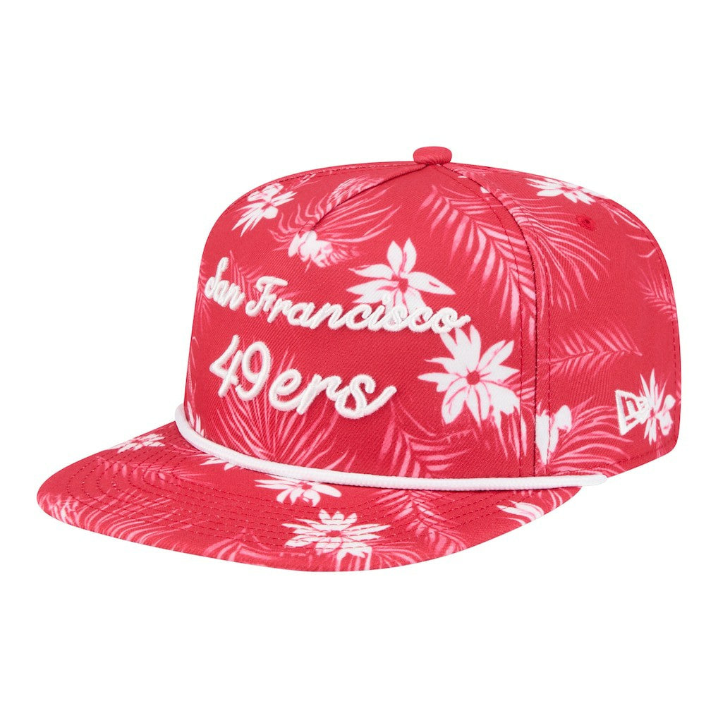 San Francisco 49ers New Era Palm Print A-Frame 9FIFTY Snapback Hat Scarlet - NFL