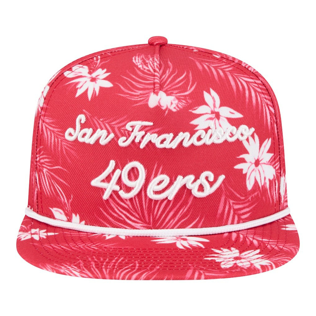 San Francisco 49ers New Era Palm Print A-Frame 9FIFTY Snapback Hat Scarlet - NFL
