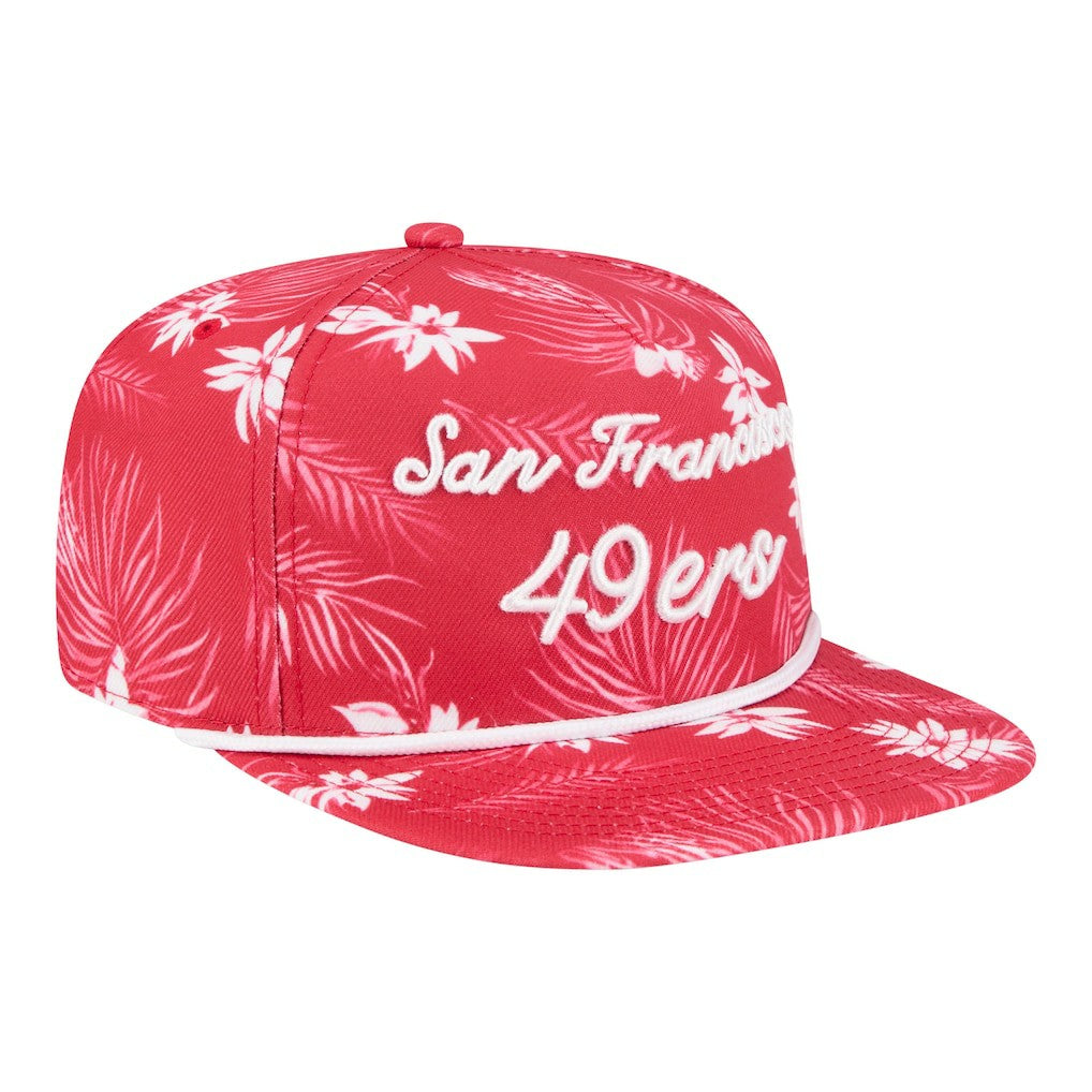 San Francisco 49ers New Era Palm Print A-Frame 9FIFTY Snapback Hat Scarlet - NFL