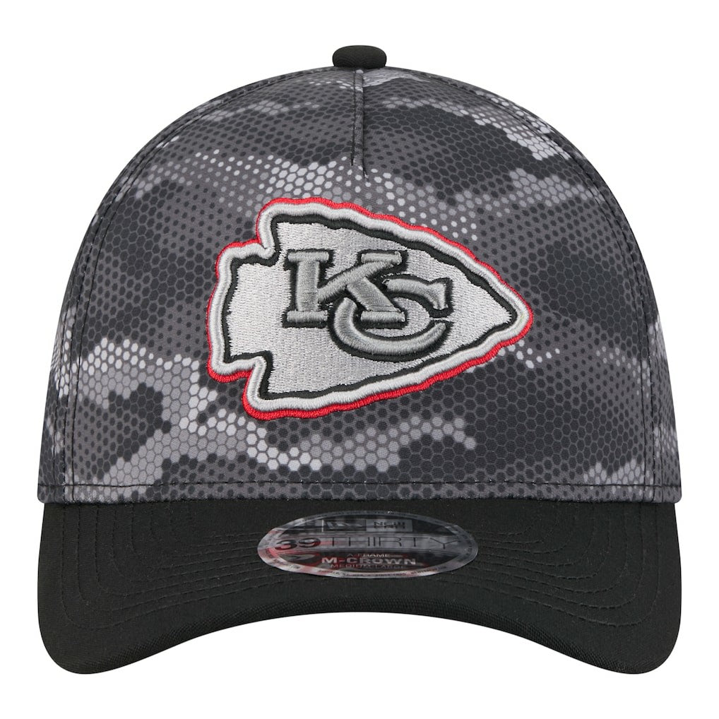 Kansas City Chiefs New Era Camo A-Frame 39THIRTY Flex Hat Black - NFL