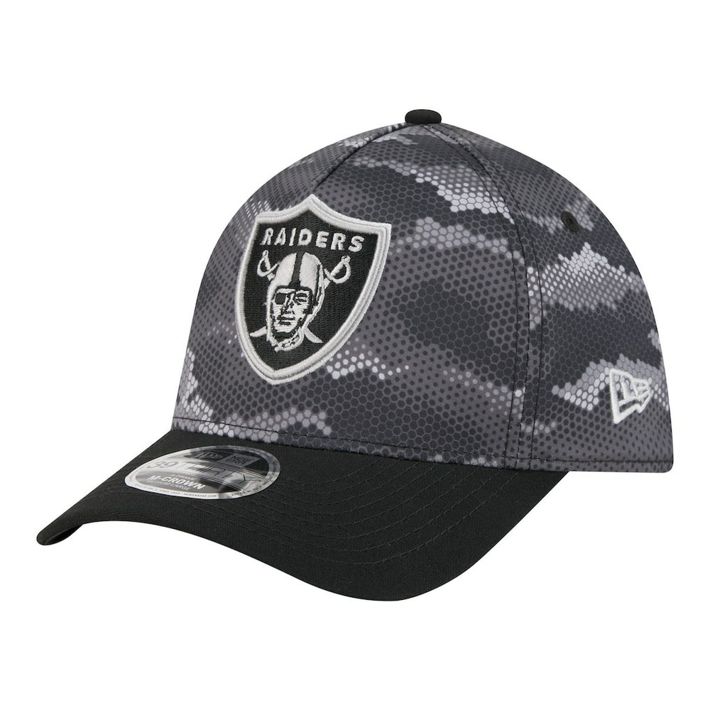 Las Vegas Raiders New Era Camo A-Frame 39THIRTY Flex Hat Black - NFL