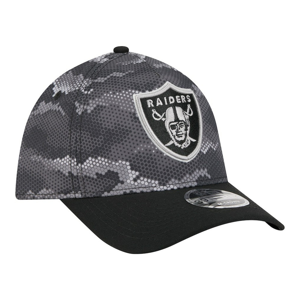 Las Vegas Raiders New Era Camo A-Frame 39THIRTY Flex Hat Black - NFL