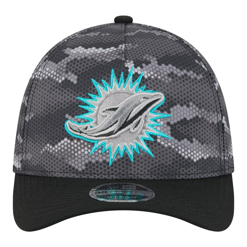 Miami Dolphins New Era Camo A-Frame 39THIRTY Flex Hat Black - NFL